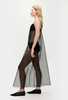 Silk Laundry Organza A-Line Dress - Black - Thumbnail 3