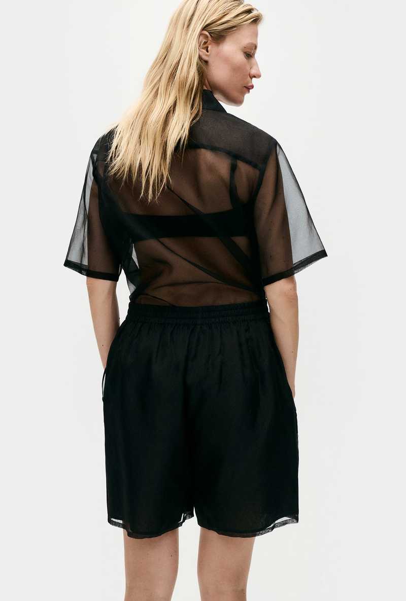 Silk Laundry Organza Boxer Shorts - Black Silk Laundry Organza Boxer Shorts - Black