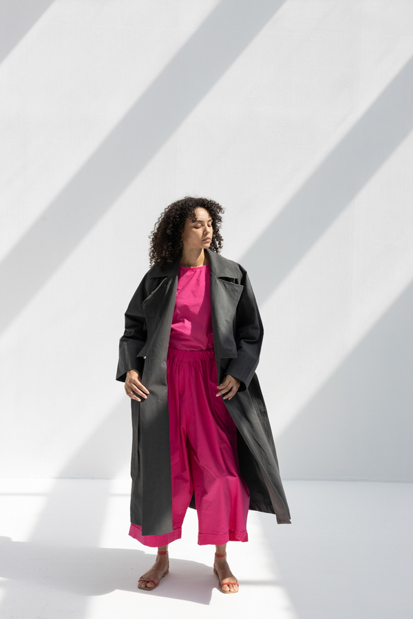 Black Crane Long Coat - Slate | Garmentory
