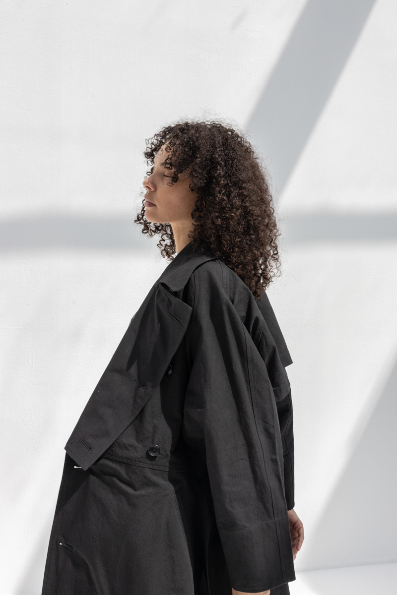 Black Crane Long Coat - Black Black Crane Long Coat - Black