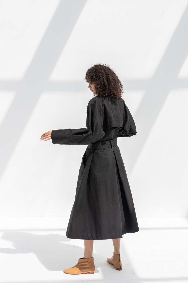 Black Crane Long Coat - Black Black Crane Long Coat - Black
