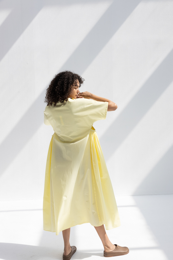Black Crane Star Neck Dress - Lemon | Garmentory