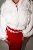ROWEN ROSE Asymmetric Pearl Chain Belt - Gold/White - Thumbnail 2