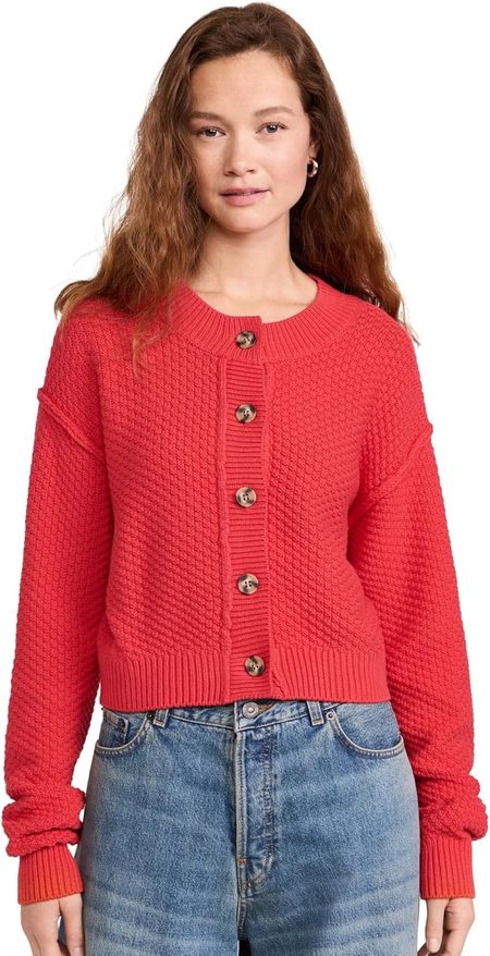 Free People Cozy Up Cardigan - High Risk Red | Garmentory