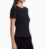 Veronica Beard Draya Rhinestone Button Tee - Black - Thumbnail 2