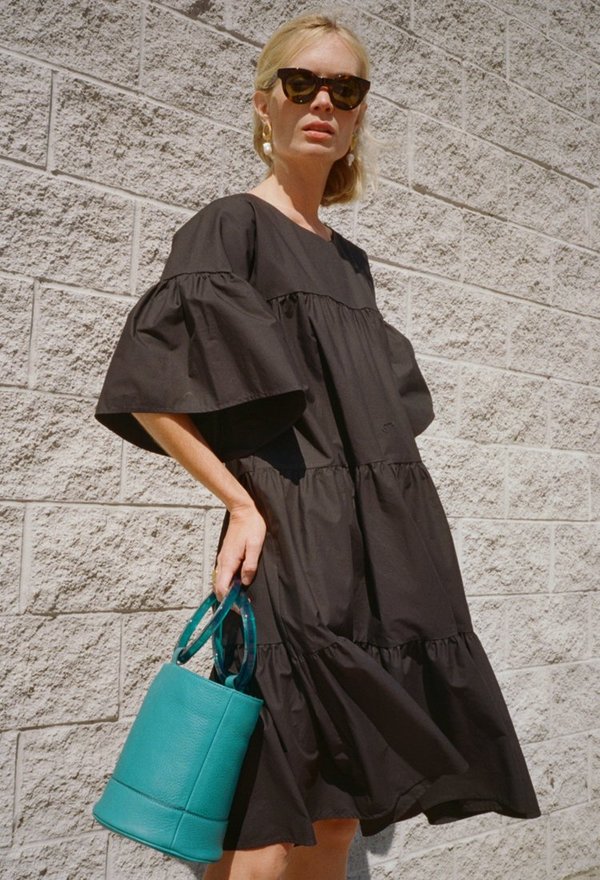 Merlette St Germain Voluminous 3 Tier Dress - Black | Garmentory