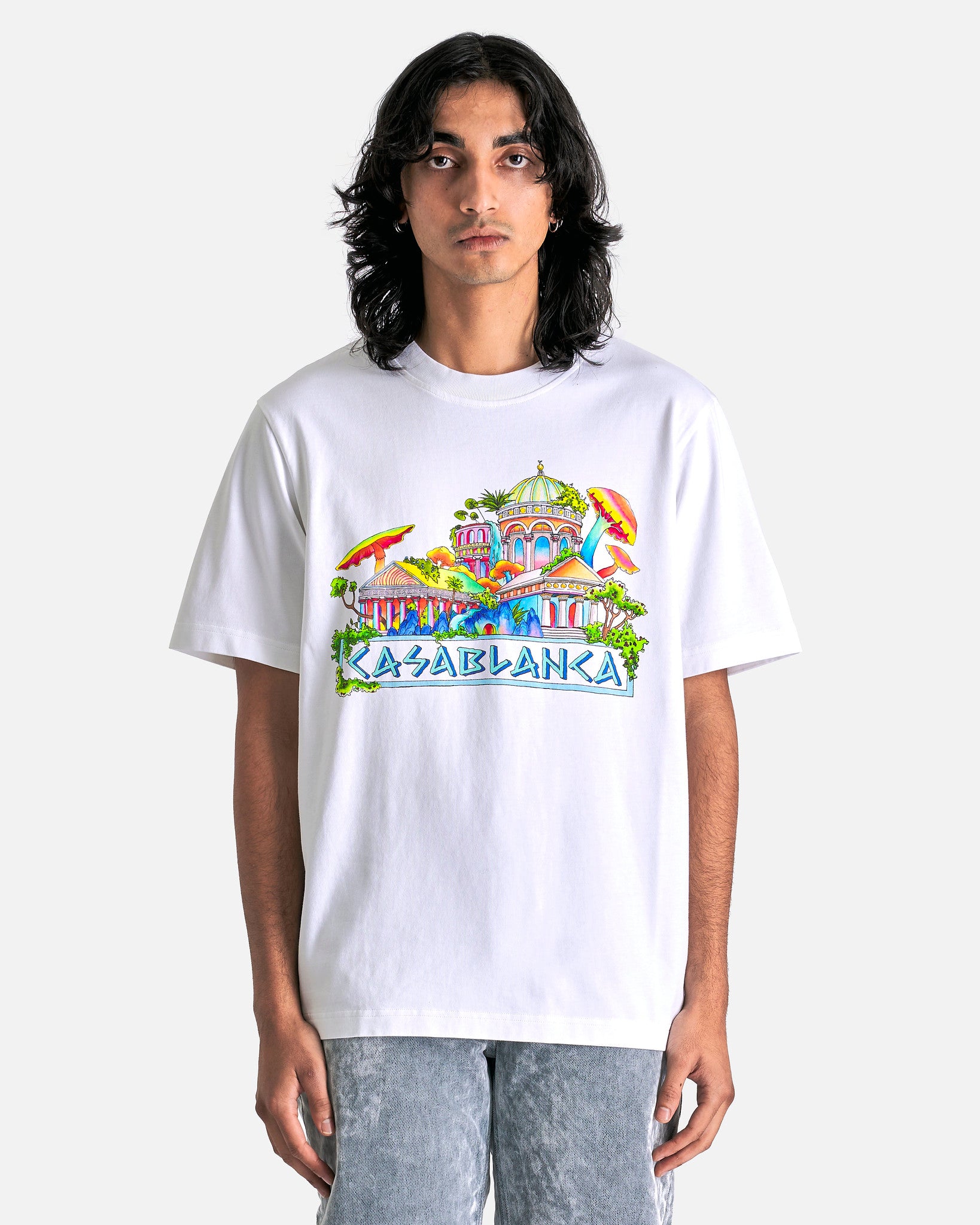 トップス CASABLANCA The Road to Knowledge White 'The Road To Knowledge' T-Shirt by Casablanca on Sale