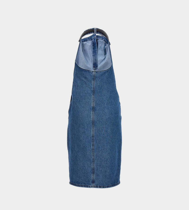 Coperni Belt Halter Neck Dress - Washed Blue