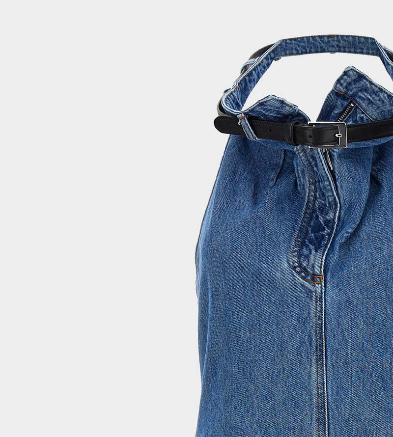 ワンピース COPERNI 'Belt Halter Neck' dress Blue COPR92202 Coperni Belt Halter Neck Dress - Washed Blue | Garmentory