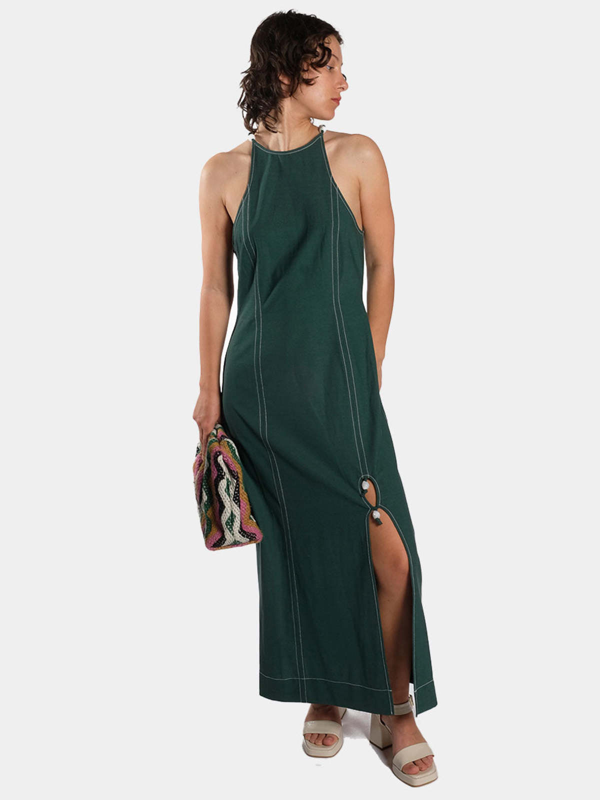 Ganni Drapey Melange Maxi Dress | Garmentory