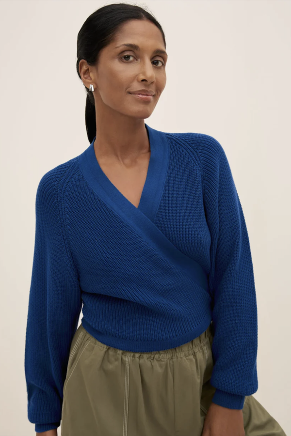 Kowtow Composure Cardigan Primary Blue on Garmentory