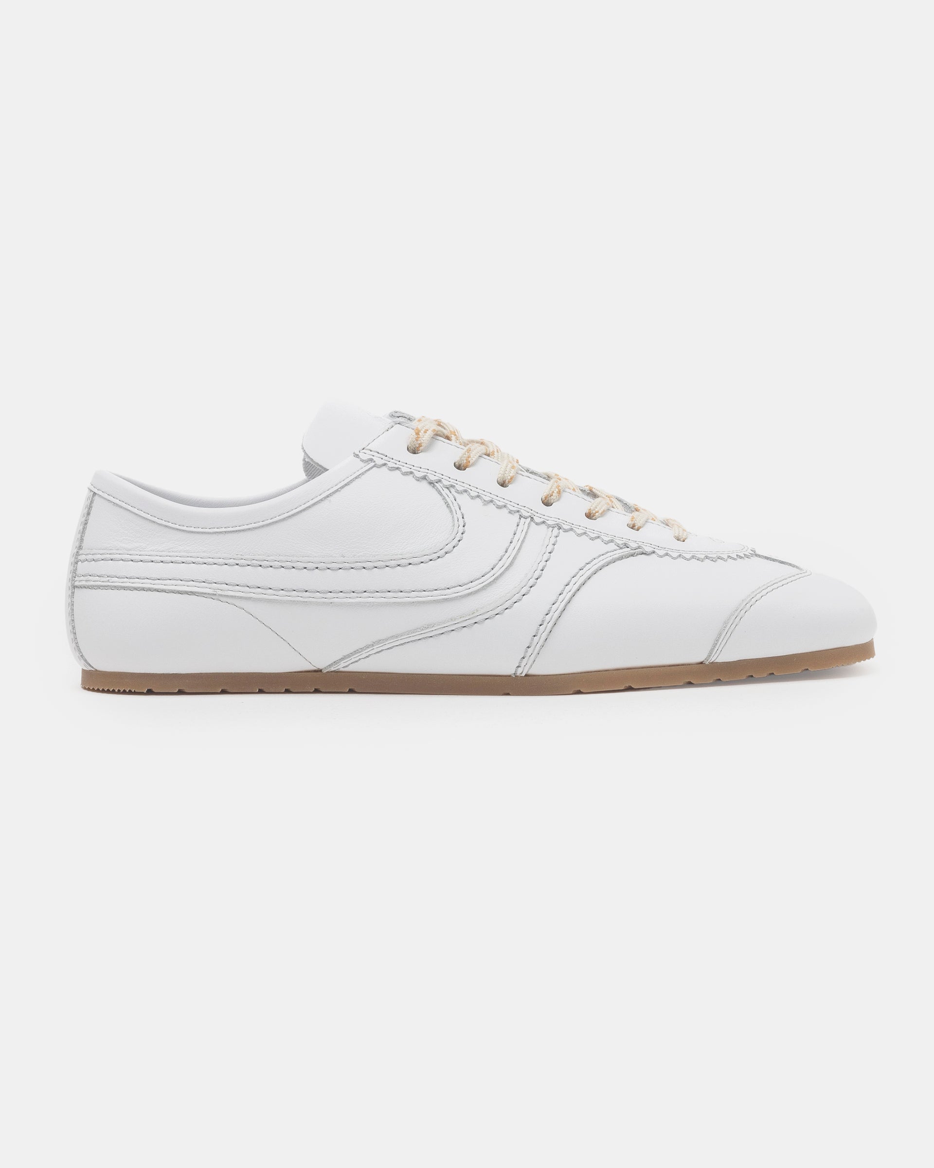 大人気【DRIES VAN NOTEN】White and beige panelled sneakers DRIES VAN NOTEN Leather sneakers | NET-A-PORTER