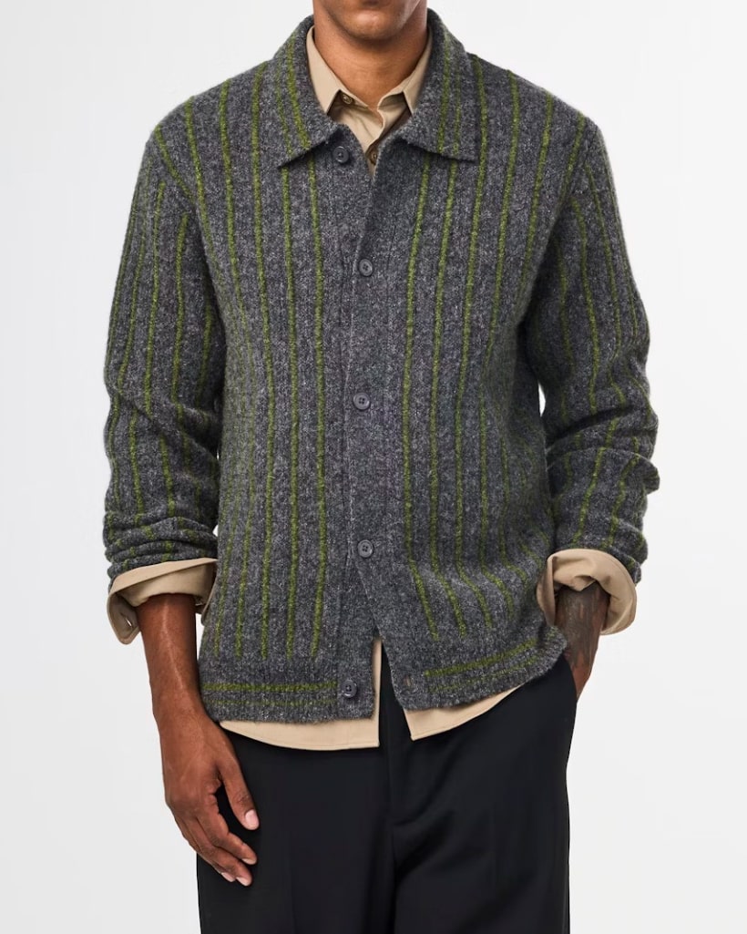 平本蓮選手着用UNTORN Fuzzy Knit Polo cardigan DARREN-POLO-CARDIGAN-