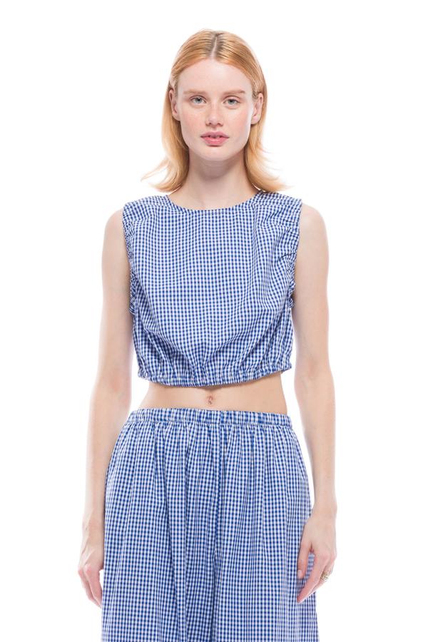 Toit Volant Zoe Crop Top - Blue/White