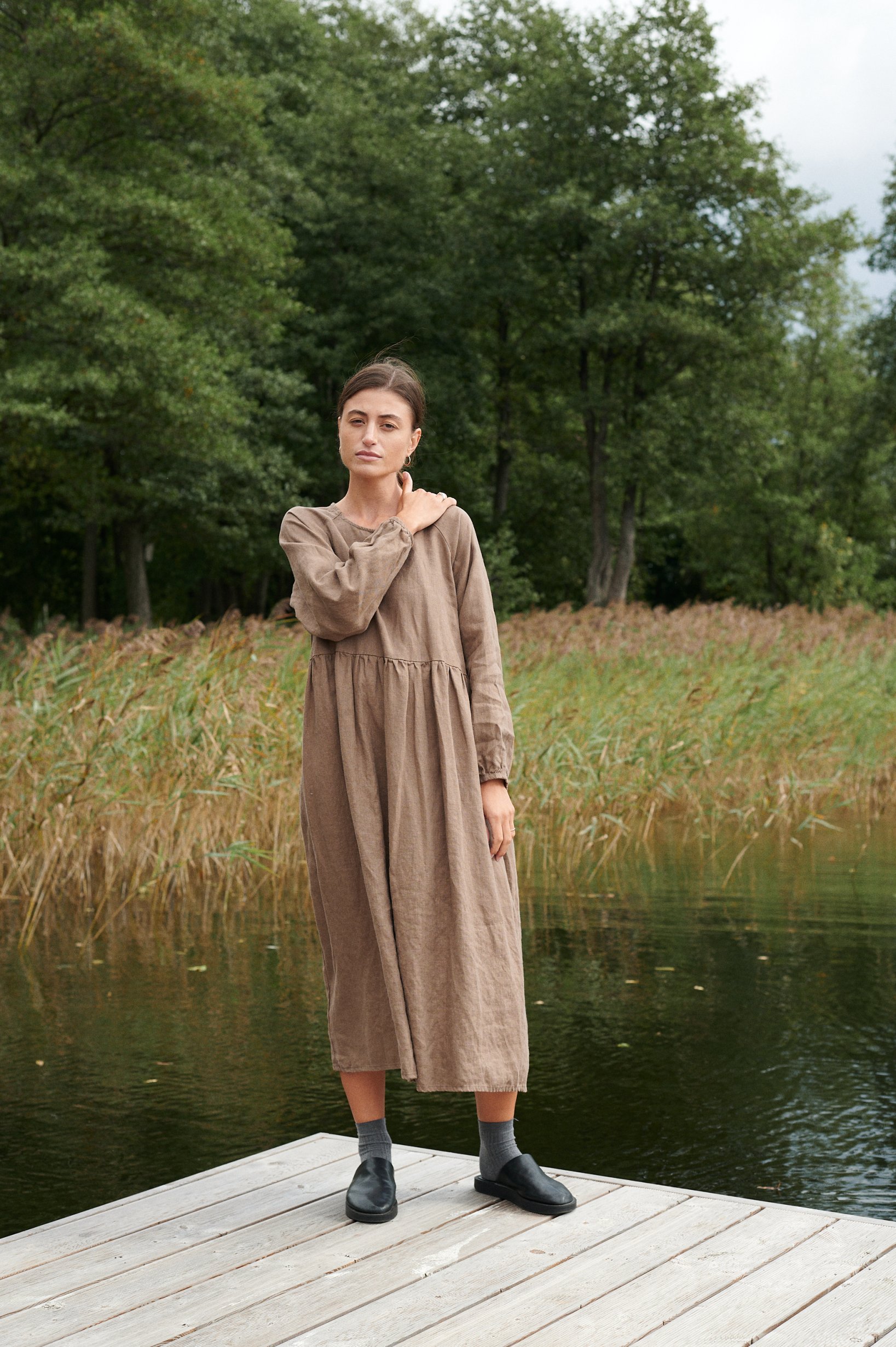 Linenfox Margo Linen Dress - Cacao | Garmentory