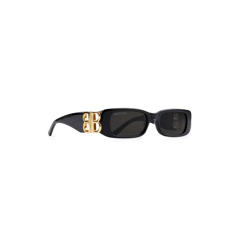Balenciaga Dynasty Rectangle Sunglasses - Black | Garmentory