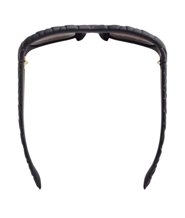 BOTTEGA VENETA Intrecciato Rectangular Sunglasses - Black/Grey