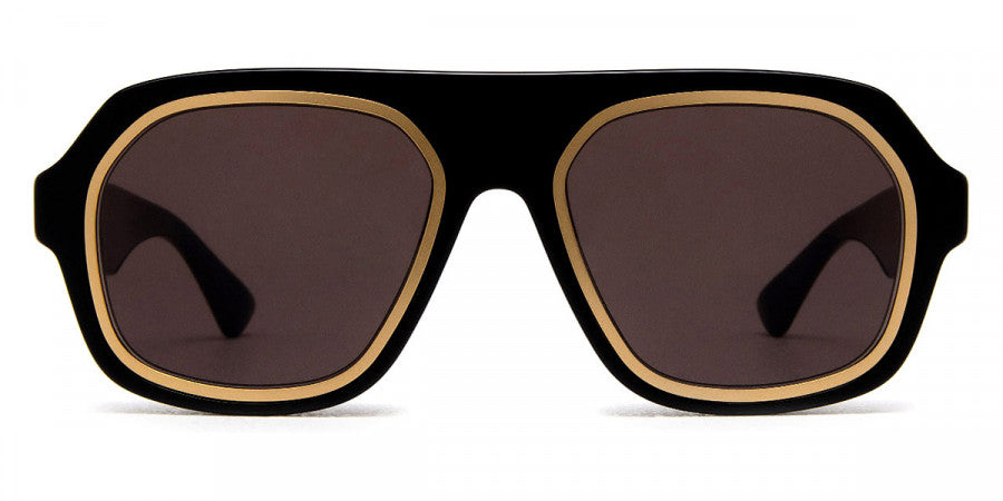 BOTTEGA VENETA Recycled Acetate Aviator Sunglasses Black/Gray