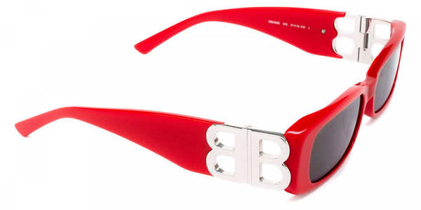 Balenciaga Dynasty Rectangle Sunglasses - Red | Garmentory display picture 1