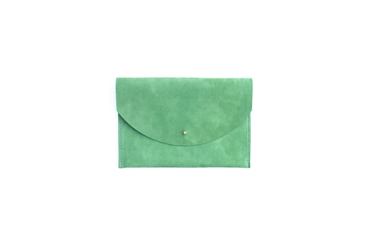 Primecut Suede Envelope Clutch - Mint - Image 1 of 2