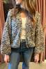 Maiami Fleecy Alpaca Pearl Pattern Bomber Cardigan - Dark Melange - Thumbnail 1