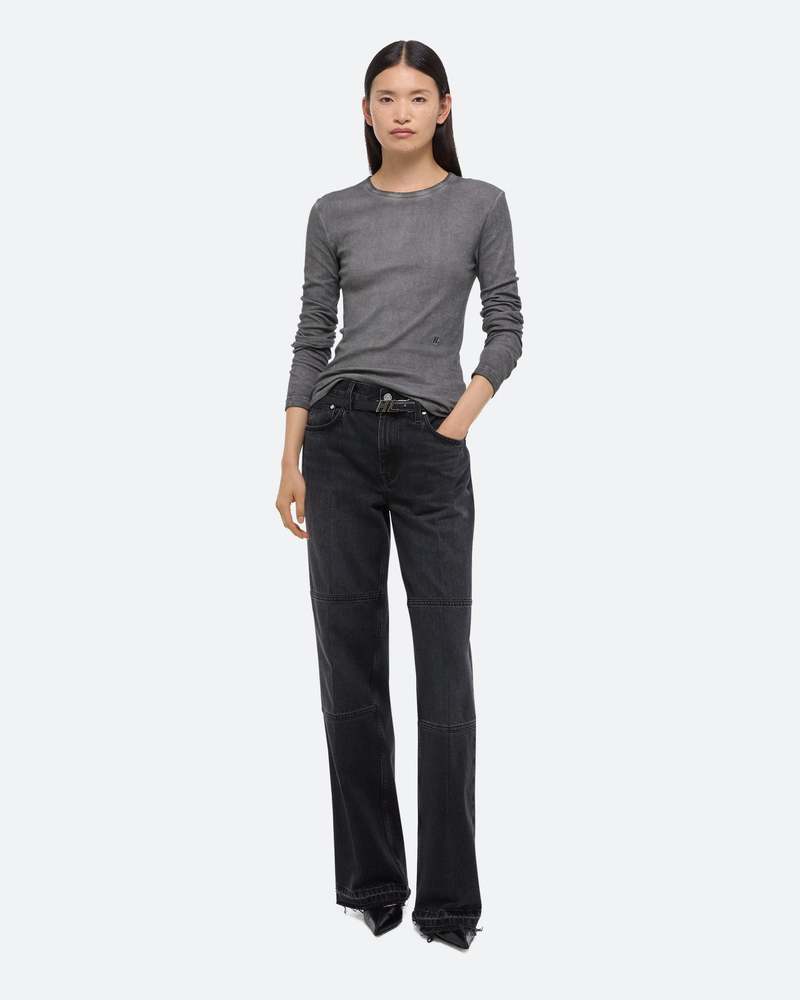 Helmut Lang Garment Dyed LS Tee - Gunmetal | Garmentory