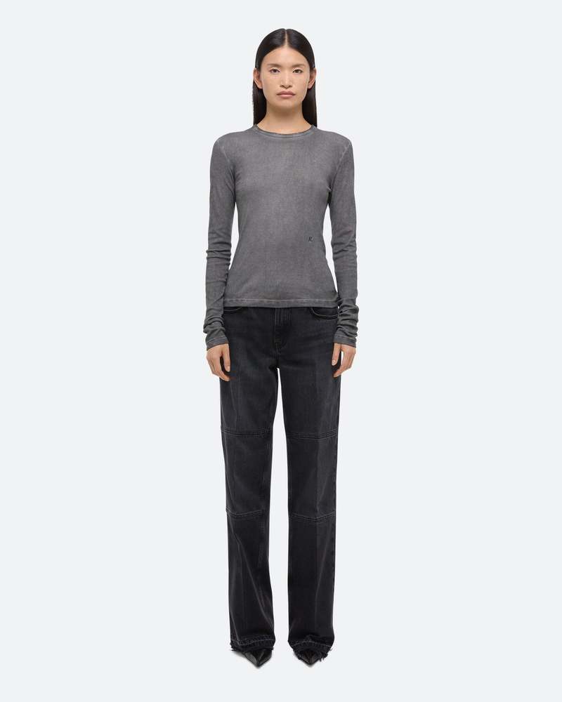 Helmut Lang Cutout Pullover Top in Black | FWRD