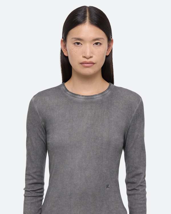 Helmut Lang Garment Dyed LS Tee - Gunmetal | Garmentory