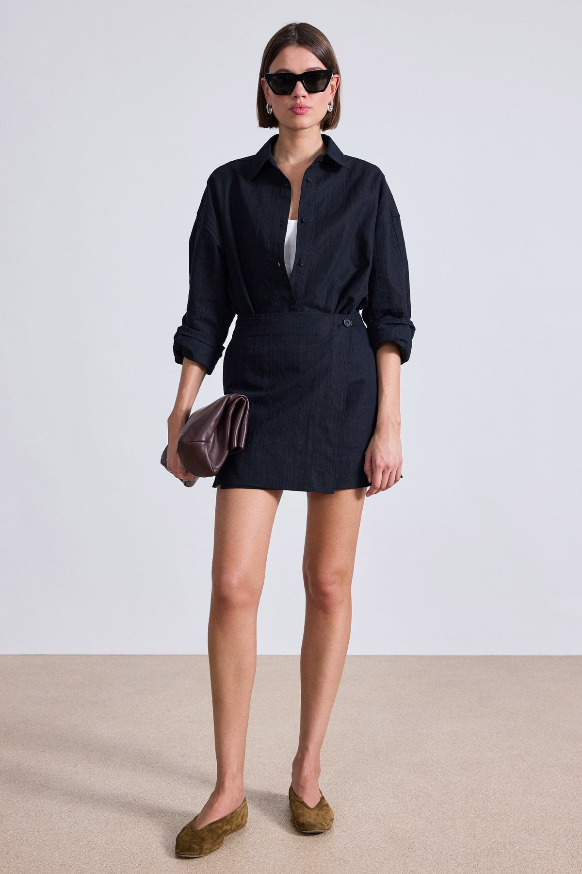 Wylie Grey La Reina Mini Shirt Dress | Garmentory