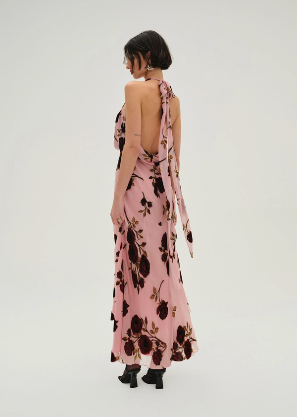 for love & lemons rose velvet halter maxi dress For Love & Lemons Rose Velvet Halter Maxi Dress
