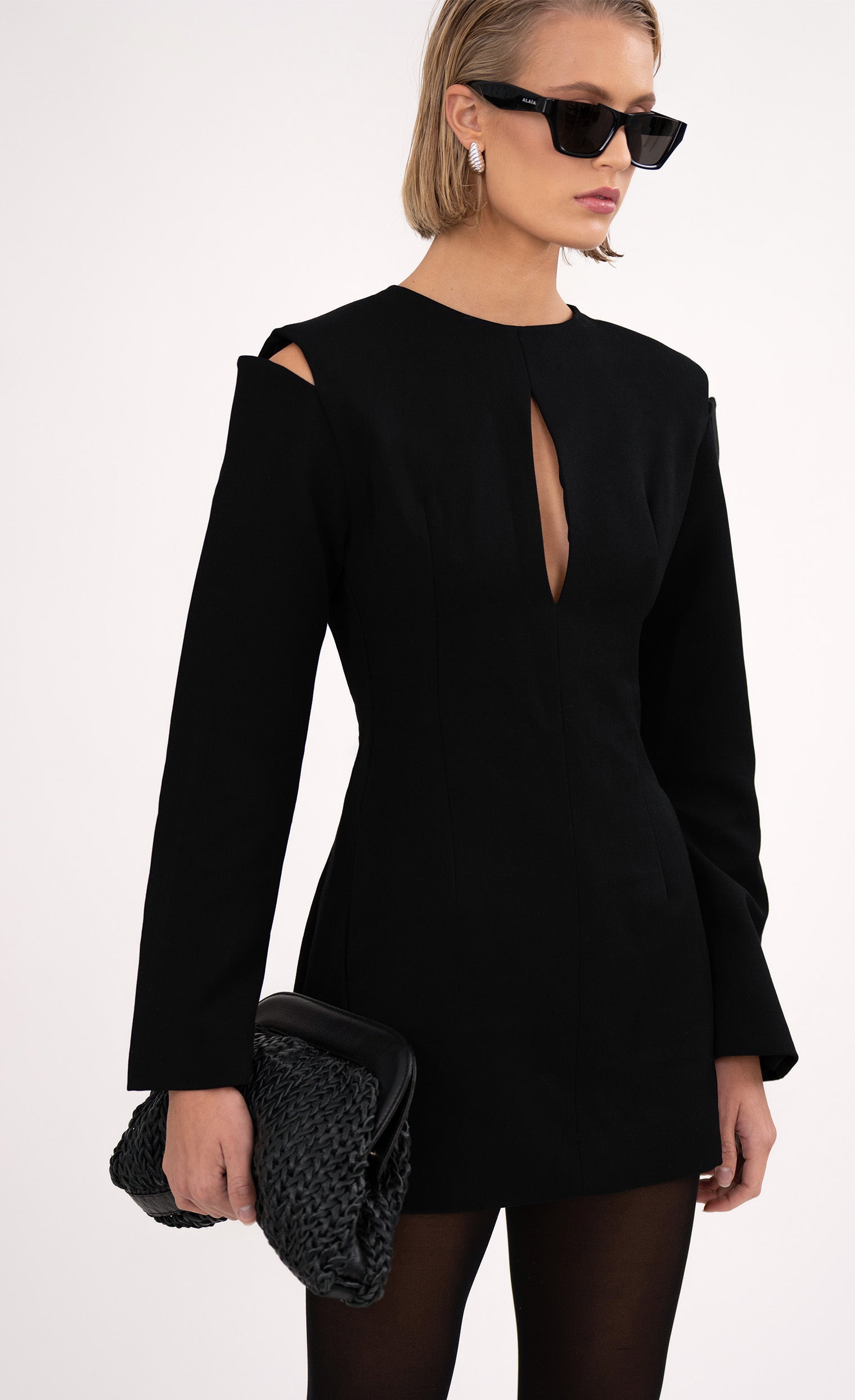 knee length dresses for ladies Halston Heritage Blue Long Sleeve Shirt Dress main image 0