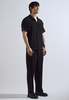 NKC Pleated Short Sleeve Button Down - Black - Thumbnail 2