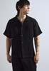 NKC Pleated Short Sleeve Button Down - Black - Thumbnail 3