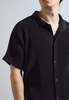 NKC Pleated Short Sleeve Button Down - Black - Thumbnail 7