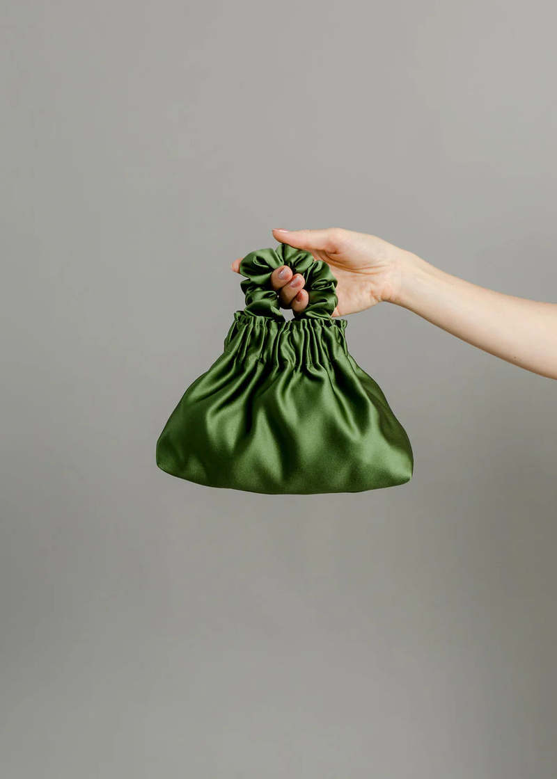 カナダにてハンドメイド【Bronze Age】Halo Satin Scrunchie Bag A Bronze Age Halo Mini Satin Bag, Scrunchie Evening Purse
