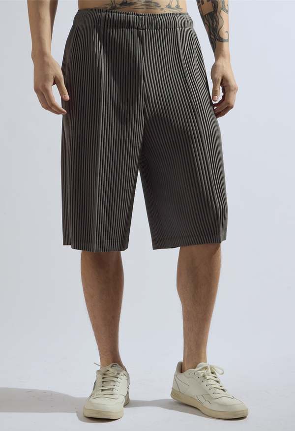 NKC Mid Pleated Short - Grey