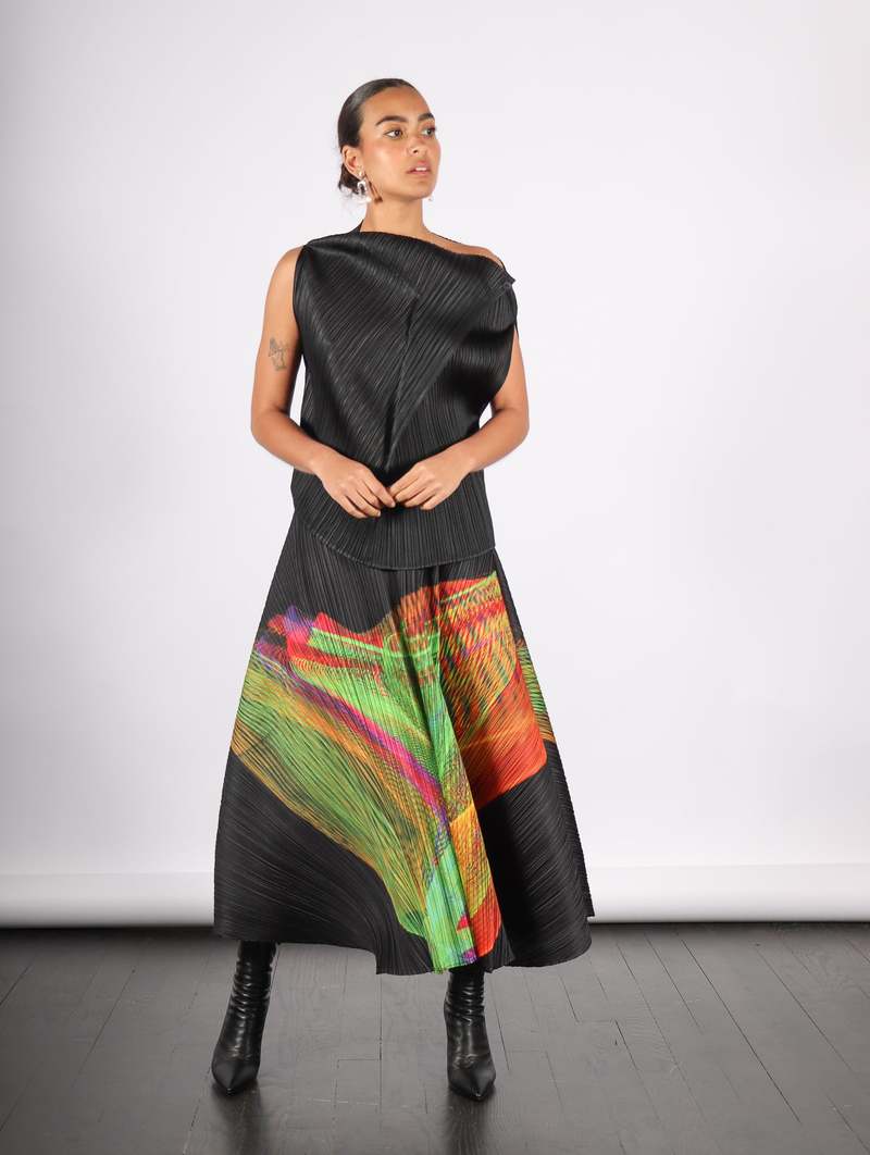 Pleats Please by Issey Miyake Spectrum Skirt - Bright Green Pleats Please by Issey Miyake Spectrum Skirt - Bright Green