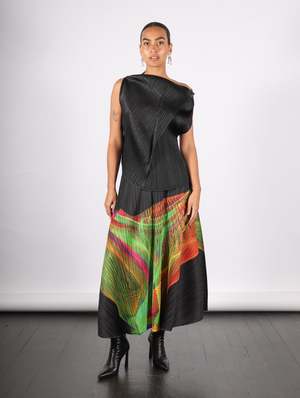 Pleats Please by Issey Miyake Spectrum Skirt - Bright Green