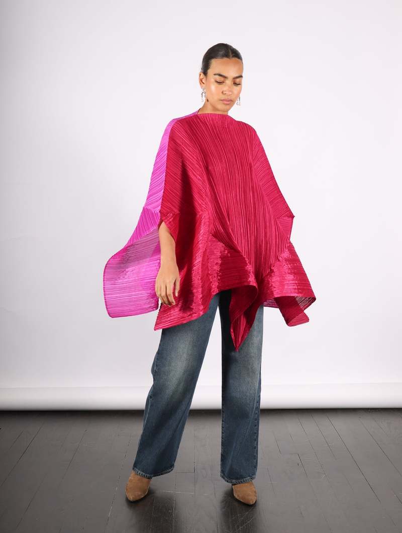 新品✨ISSEY MIYAKE me 大判プリーツストール　赤色　紫色 Pleats Please by Issey Miyake Stella Scarf - Magenta
