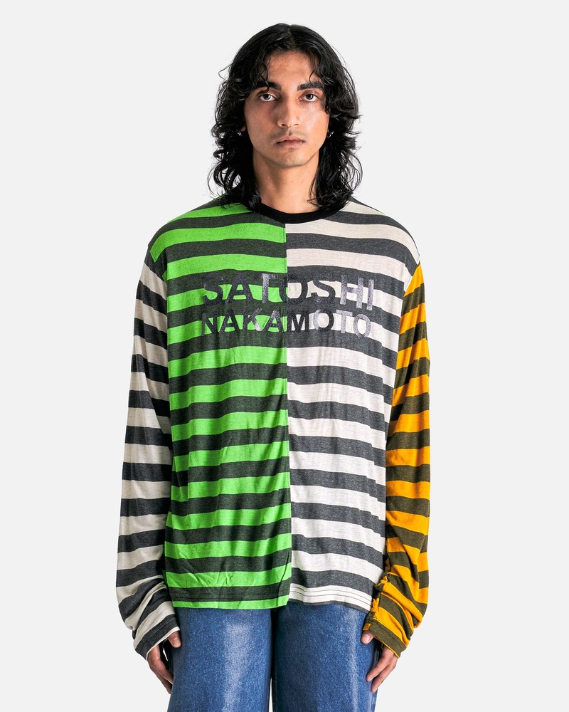 開店記念セール！ Satoshi Multicolor - Longsleeve Logo Stripe Offset Nakamoto トップス