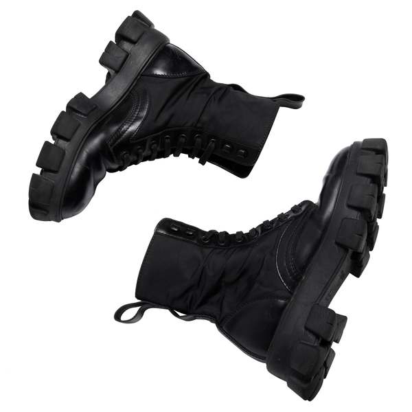 PRADA (Italy) Calfskin Leather Monolith Combat Military Boots : US 10 EU 43 Prada Calfskin Leather Monolith Combat Military Boots  main image 2