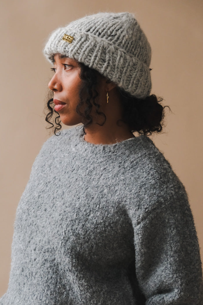 Ganni Chunky Marled Handknit Beanie - Paloma Melange  display picture 3
