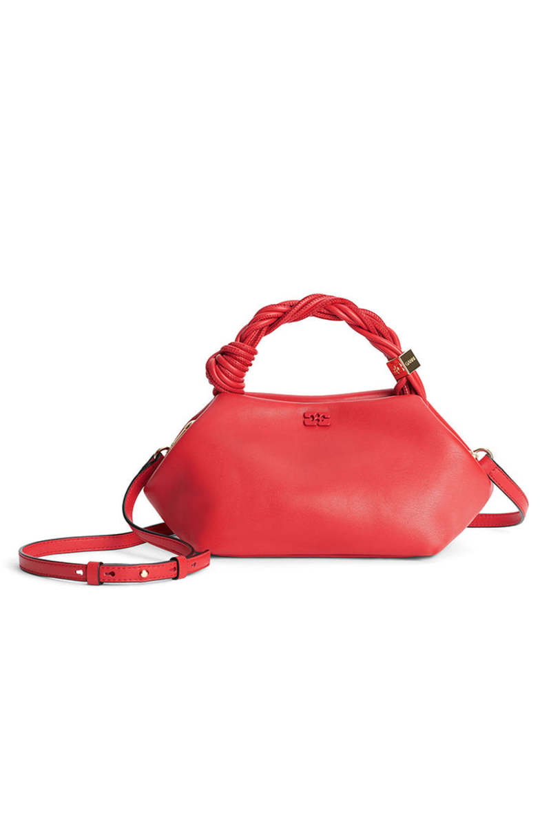 トートバッグ Ganni Small ' Bou' Bag In Red Shaded Leather Blend Tawny Port Red Gradient Small GANNI Bou Bag | GANNI US