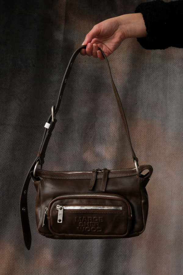 Marge Sherwood Mini Hobo Outpocket Bag - Washed Brown Pullup