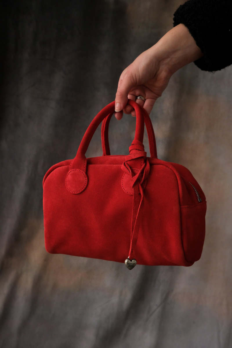 Marge Sherwood Soft Bowling Bag - Red Suede | Garmentory
