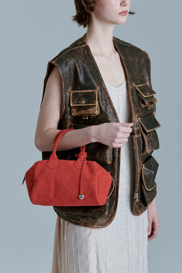 Marge Sherwood Soft Bowling Bag - Red Suede | Garmentory