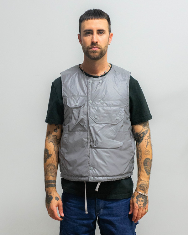 Engineered Garments Cover Poly Reflective Taffeta Vest - Silver