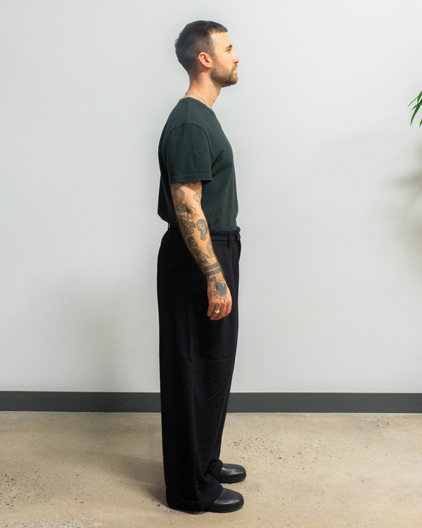 Engineered Garments Oxford Solid Poly Wool Flannel Pant - Black