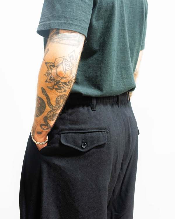 Engineered Garments Oxford Solid Poly Wool Flannel Pant - Black