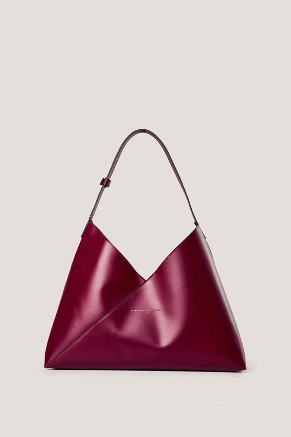 MM6 Maison Margiela Large Fortune Cookie Leather Tote Bag - Red